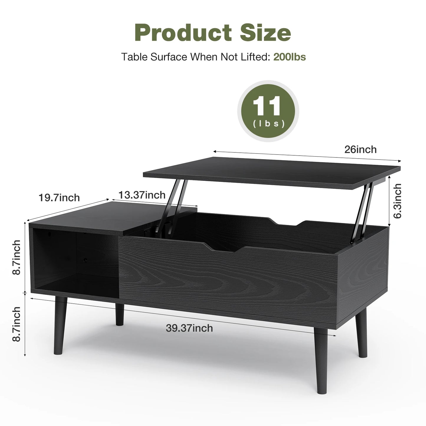 Crowned Lift-Top Table