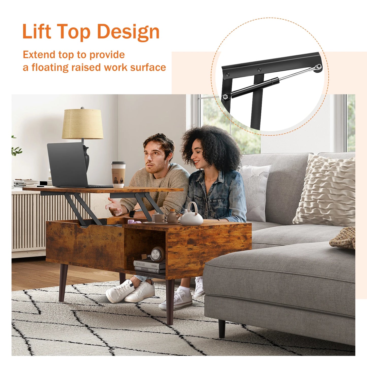 Crowned Lift-Top Table