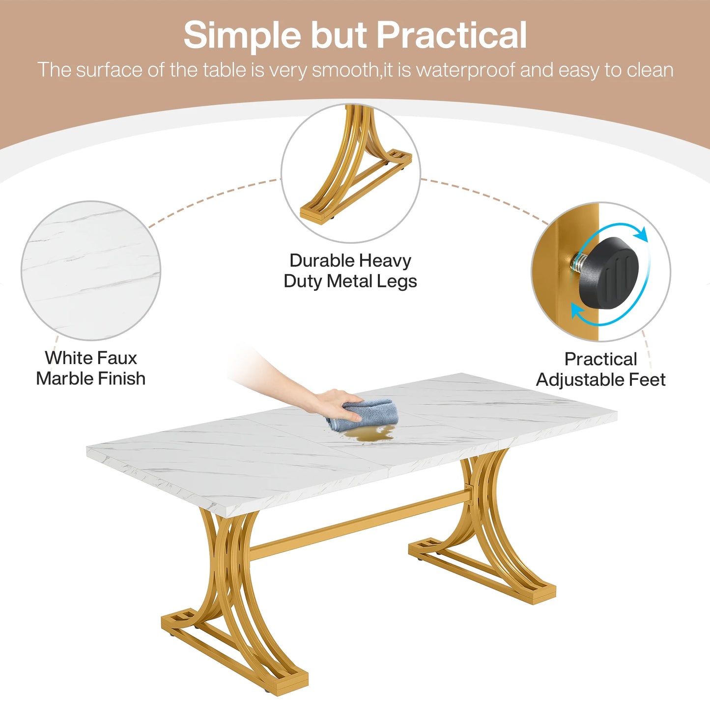 Luxe Marble Dining Table
