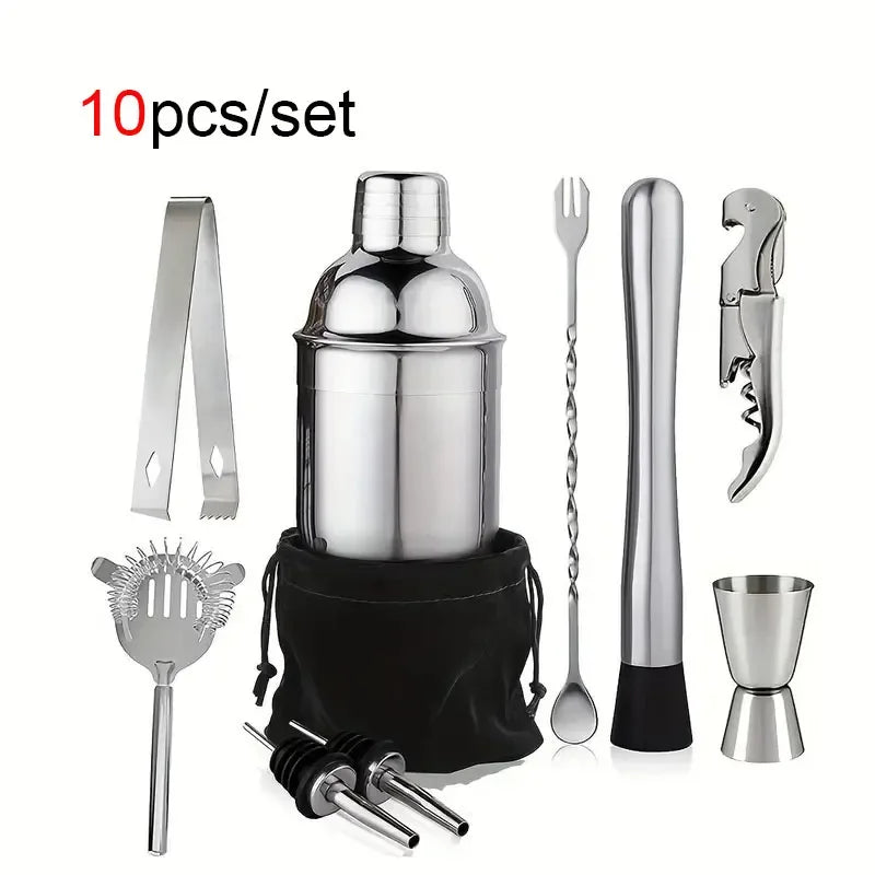CrownHaus Bartender Kit – Stainless Steel Cocktail Shaker Set