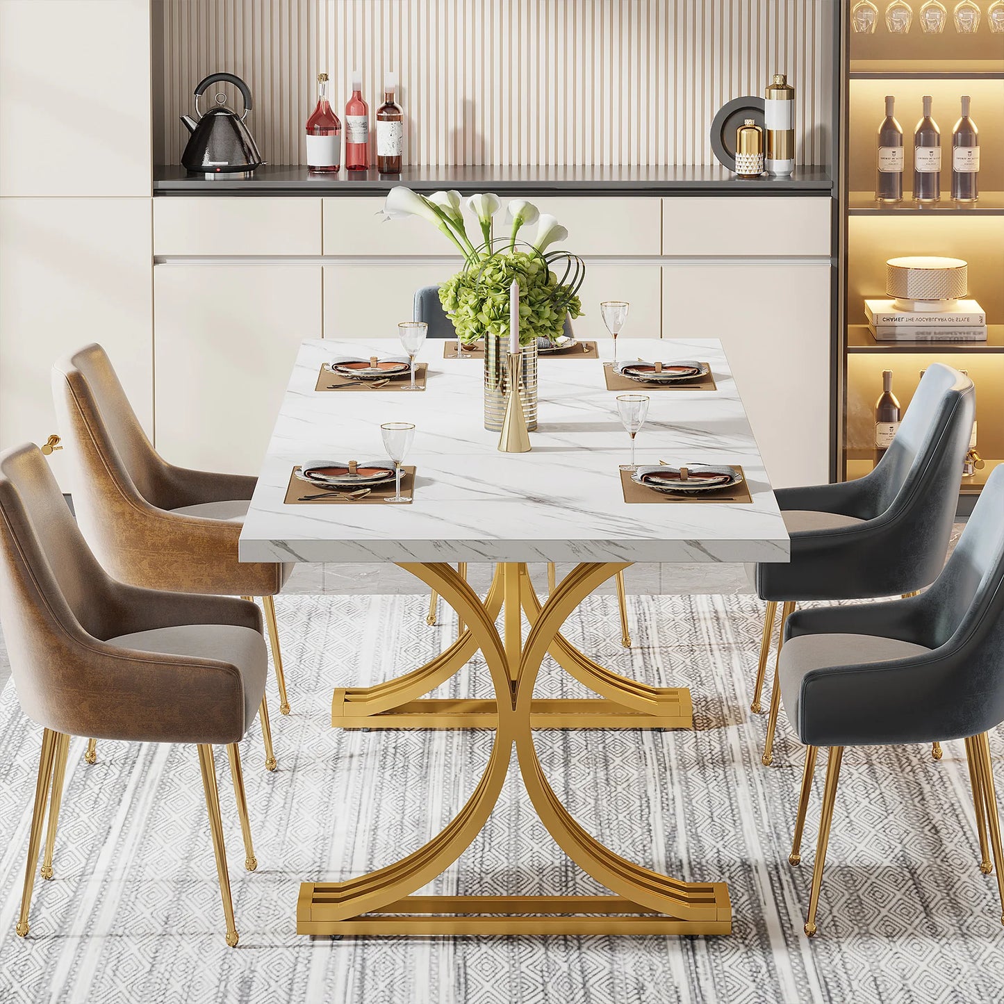 Luxe Marble Dining Table
