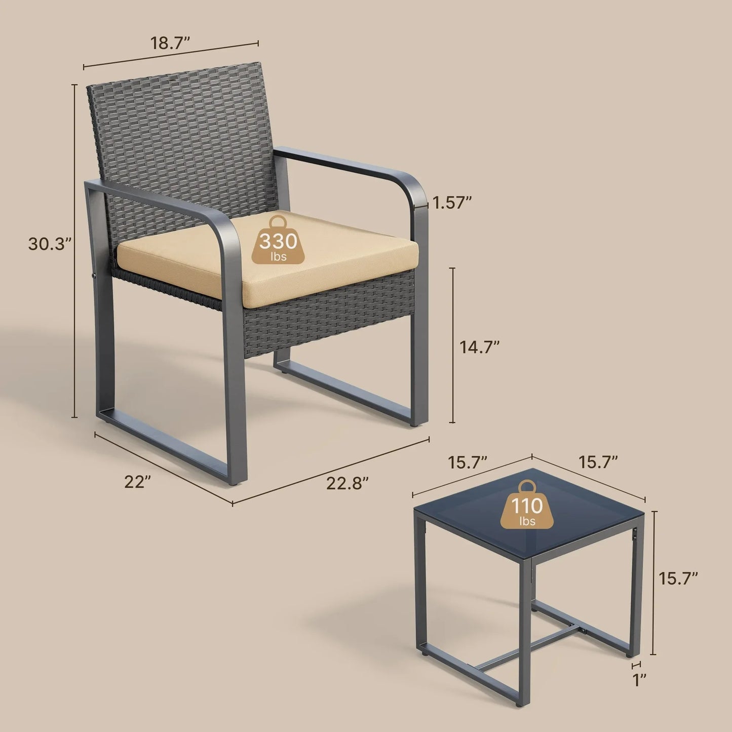 RattanEase 3-Piece Outdoor Set