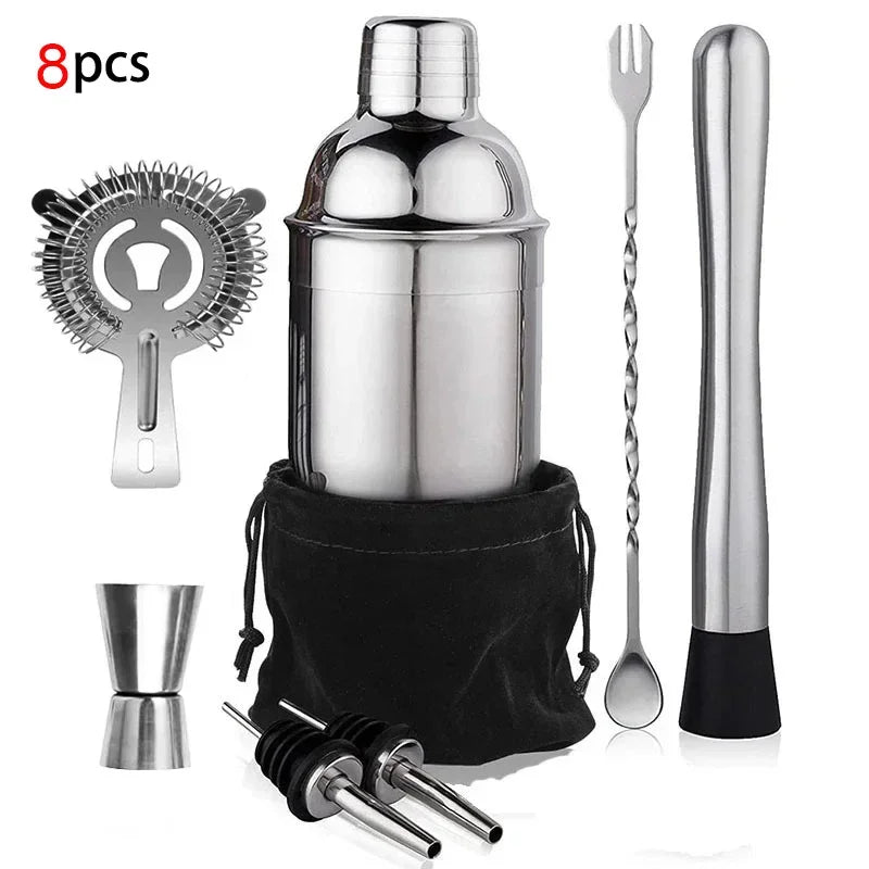 CrownHaus Bartender Kit – Stainless Steel Cocktail Shaker Set
